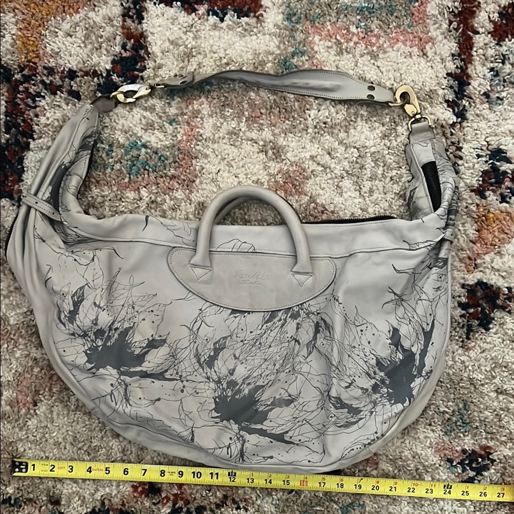 JAS M.B. LONDON LEATHER Gray Designer Women's Bag